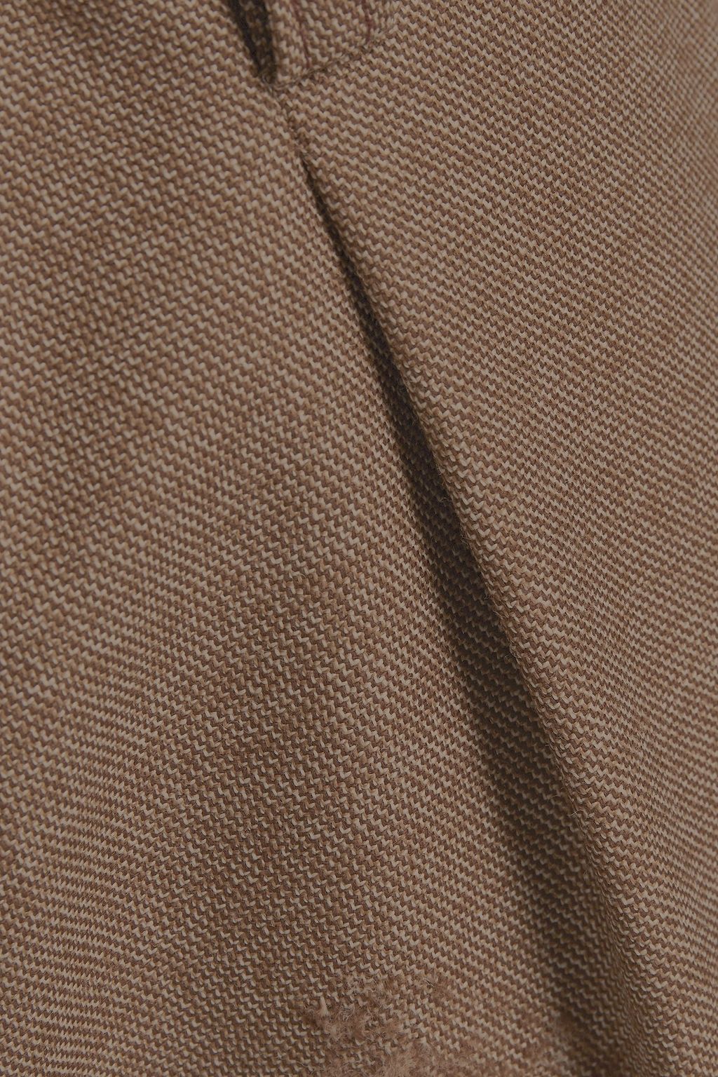 MARNI Pleated distressed wool-tweed pants