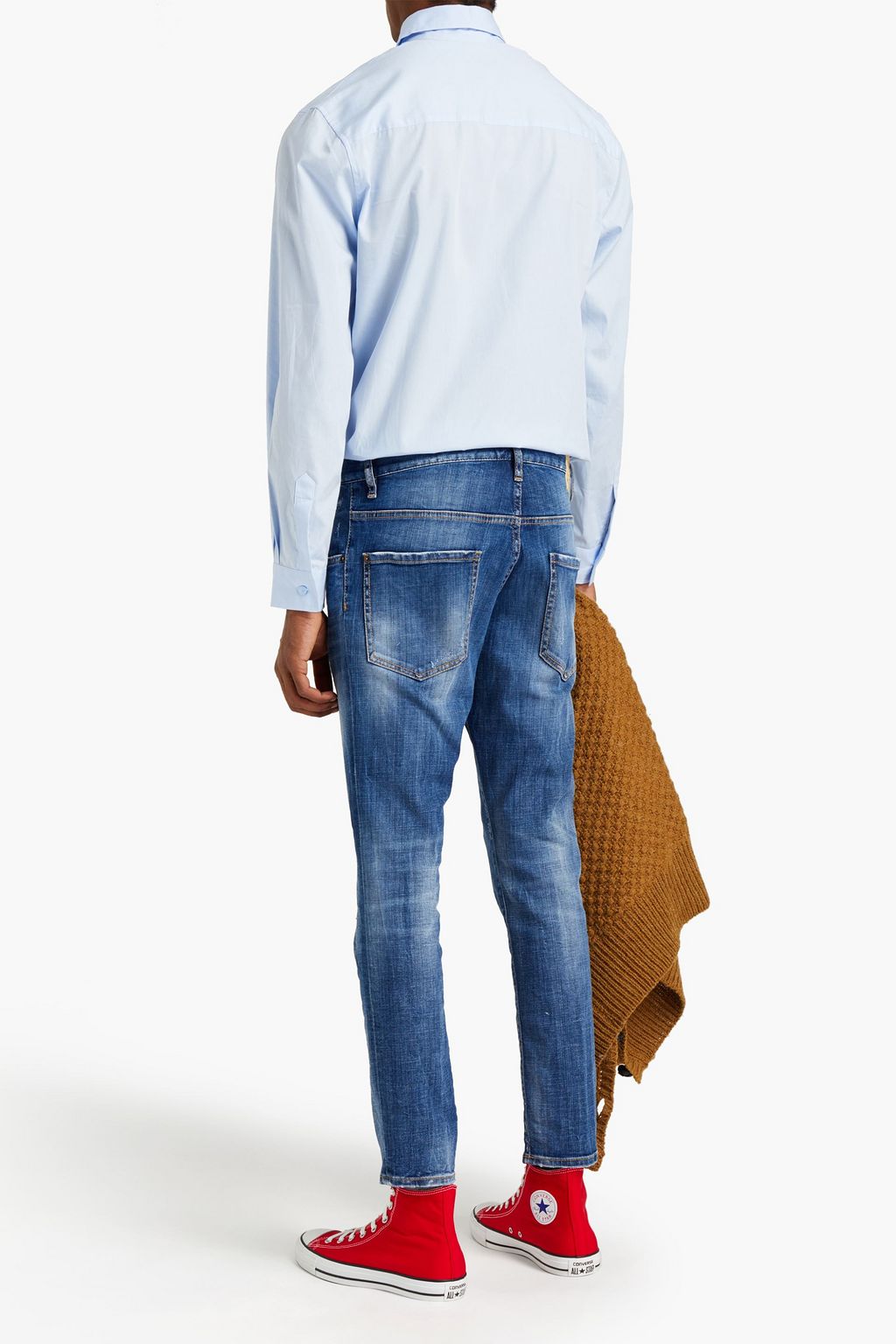 DSQUARED2 Slim-fit distressed faded denim jeans