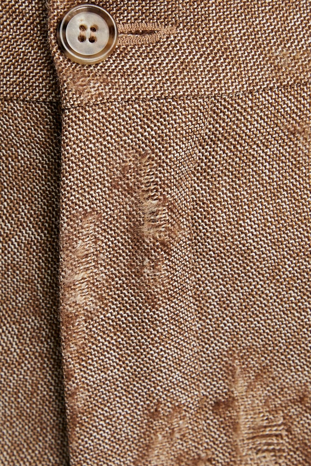 MARNI Distressed wool-tweed chinos