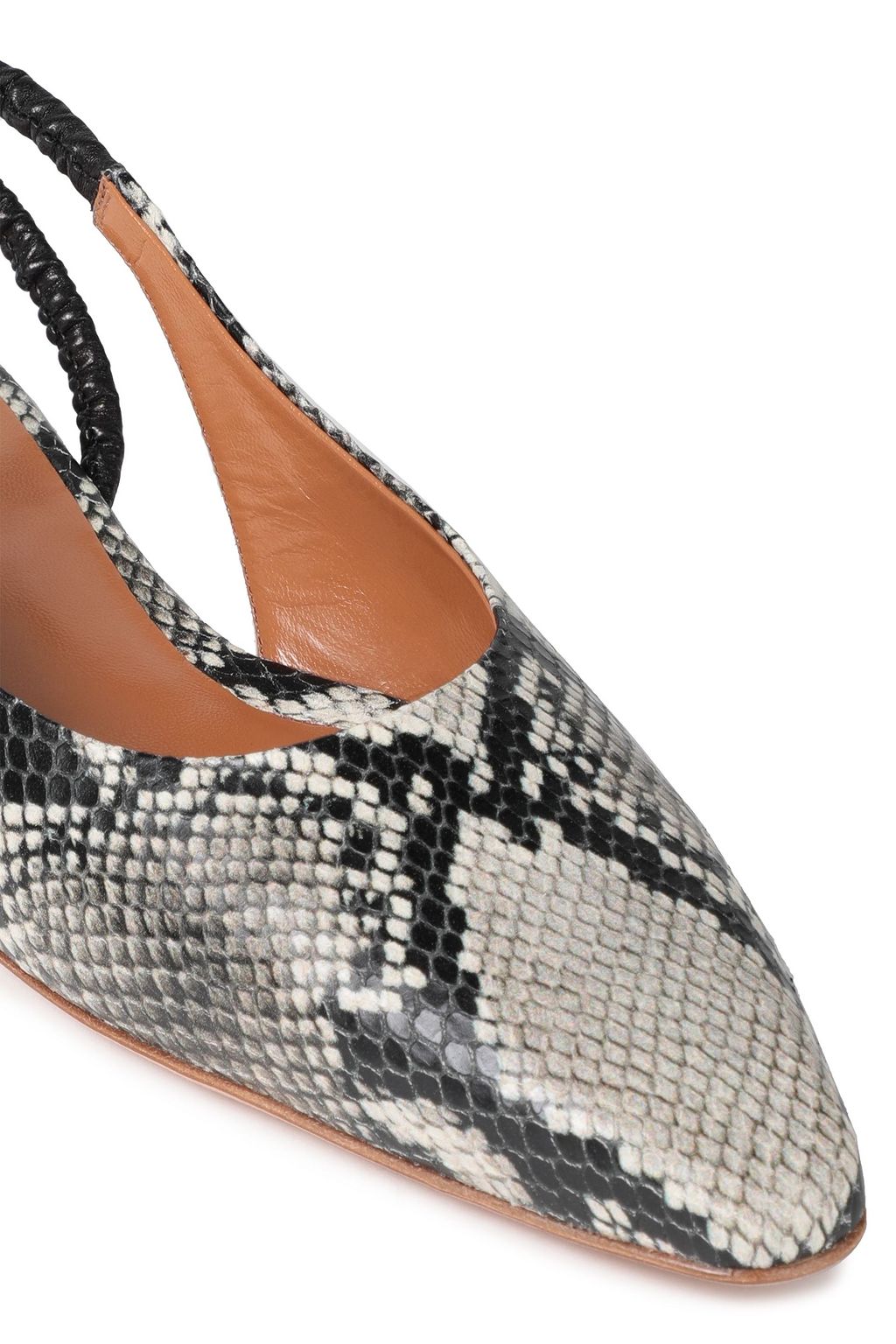ROSETTA GETTY Snake-effect leather slingback flats