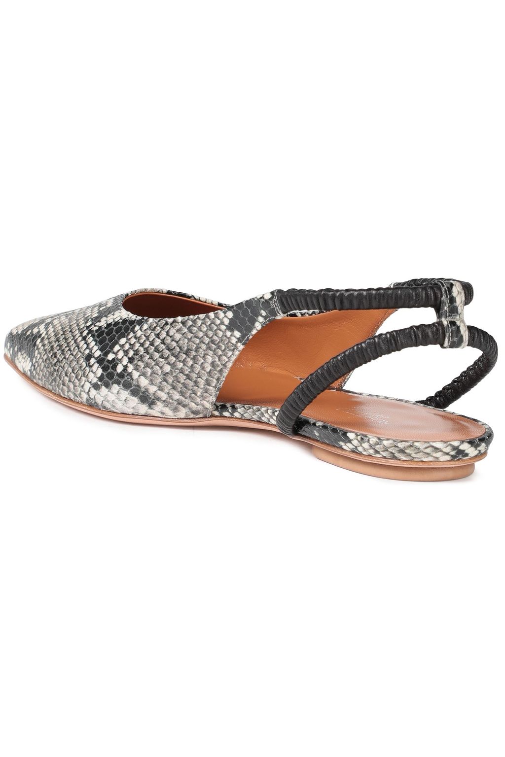 ROSETTA GETTY Snake-effect leather slingback flats
