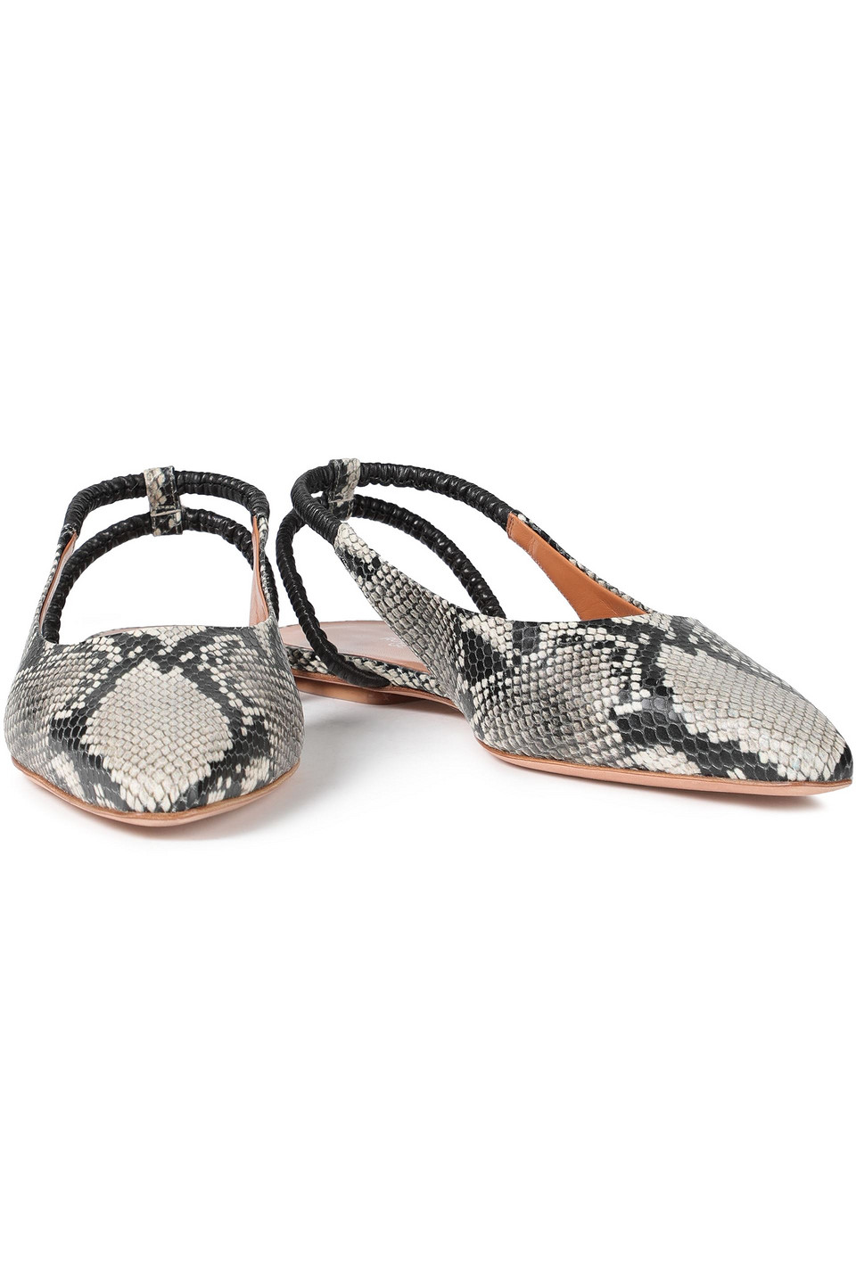 Rosetta Getty Snake-effect Leather Slingback Flats In Multi