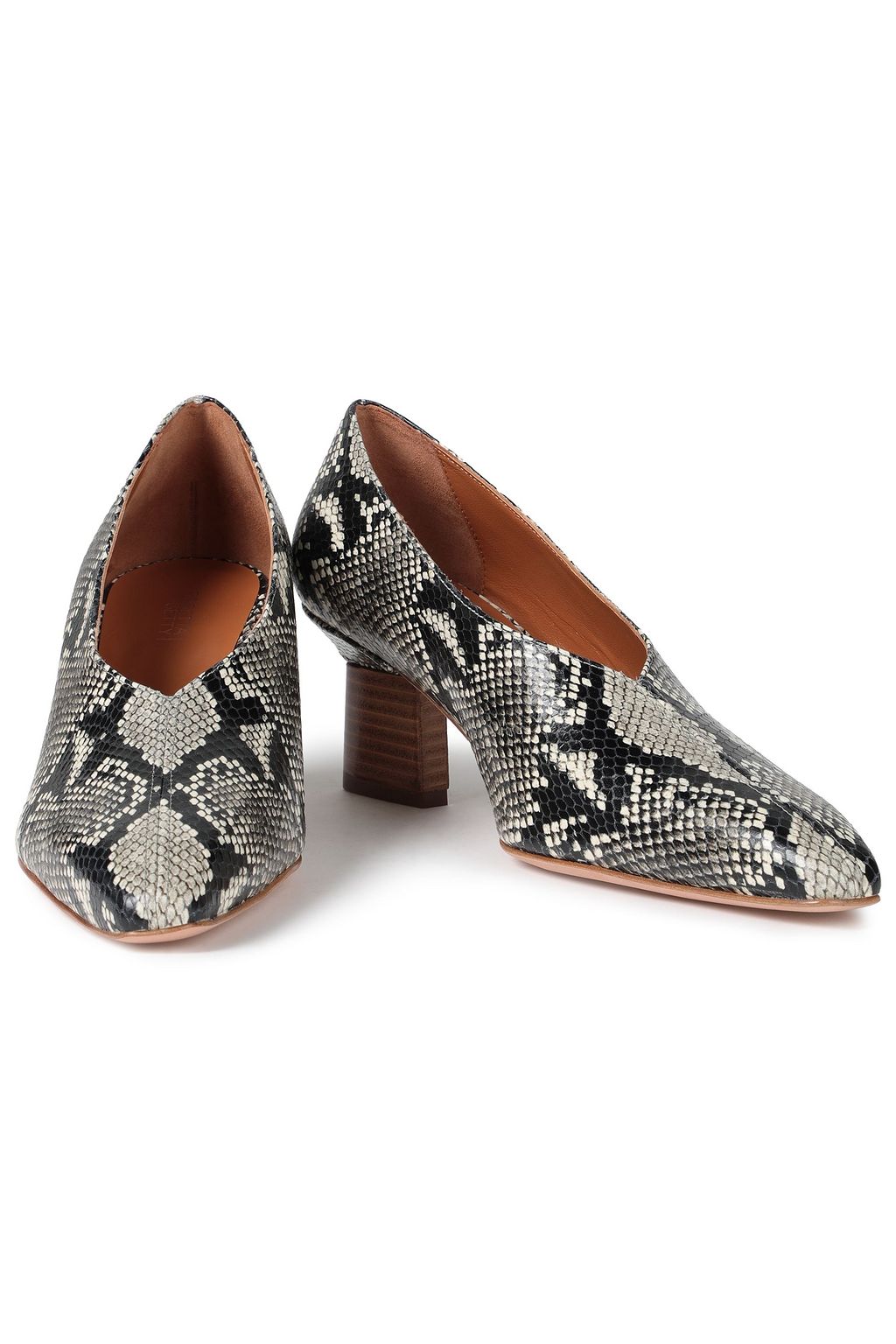 ROSETTA GETTY Snake-effect leather pumps