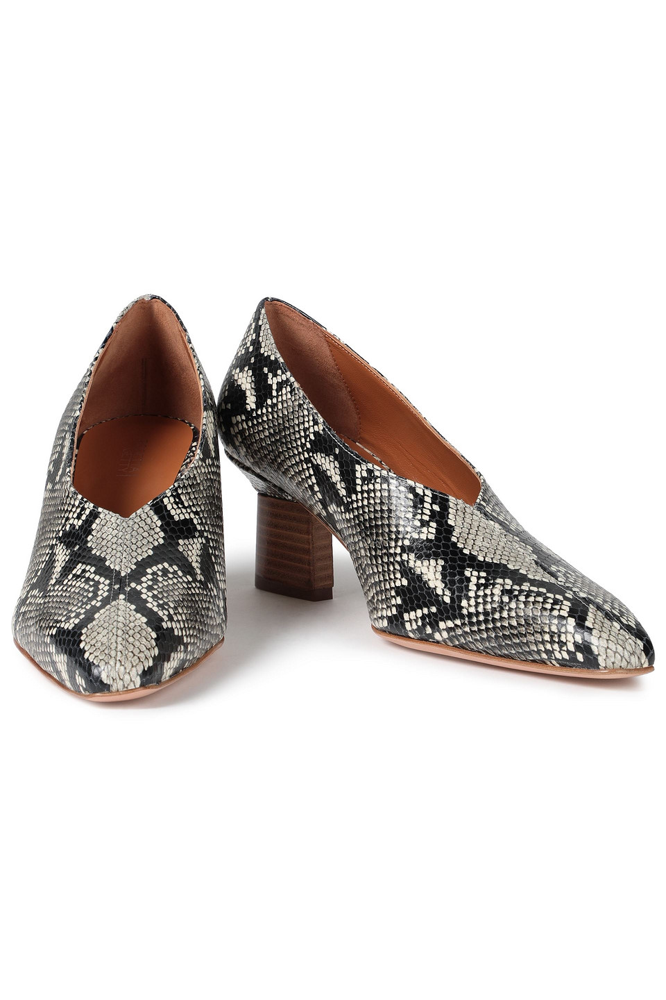 Rosetta Getty Snake-effect Leather Pumps In Animal Print