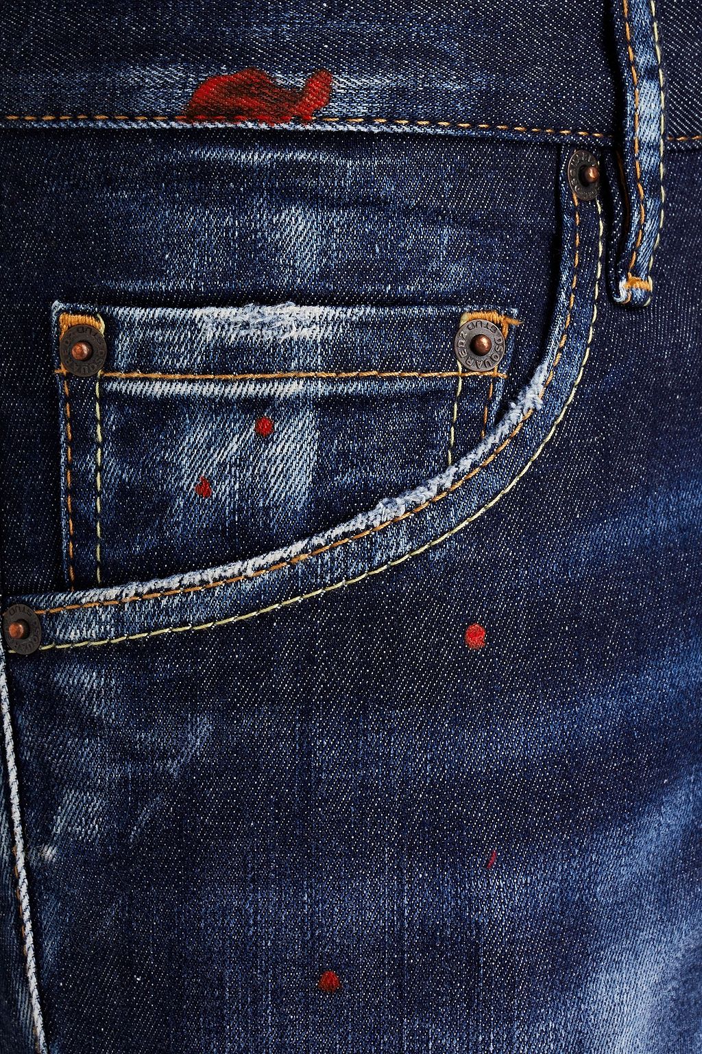 DSQUARED2 Skinny-fit distressed painted denim jeans