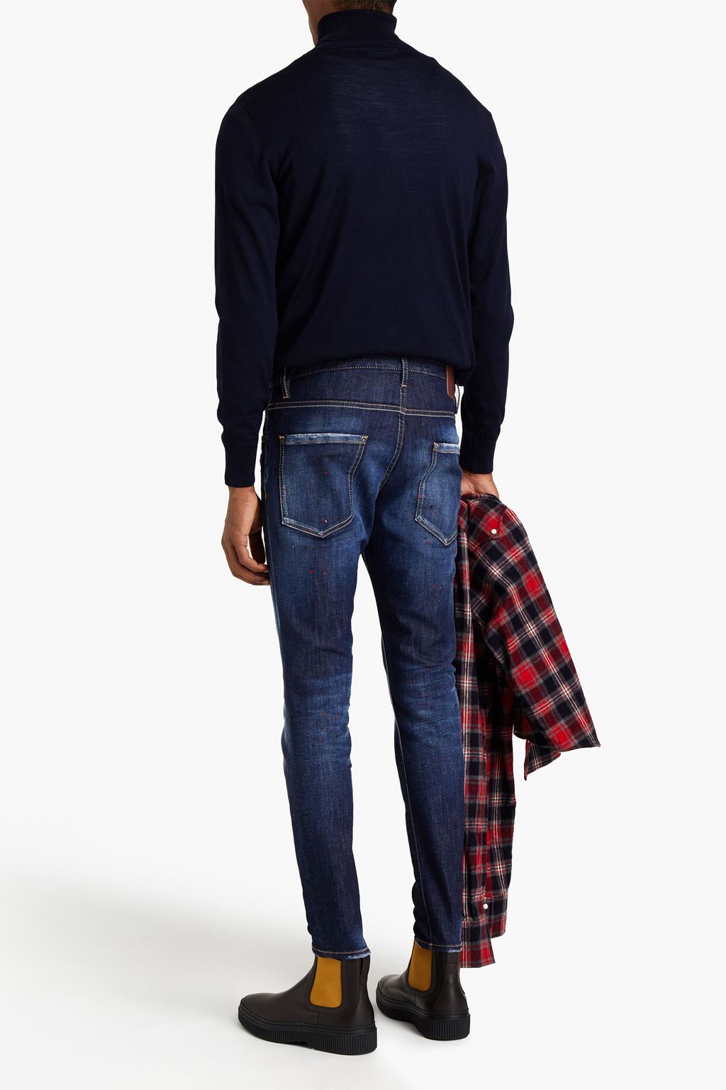 DSQUARED2 Skinny-fit distressed painted denim jeans