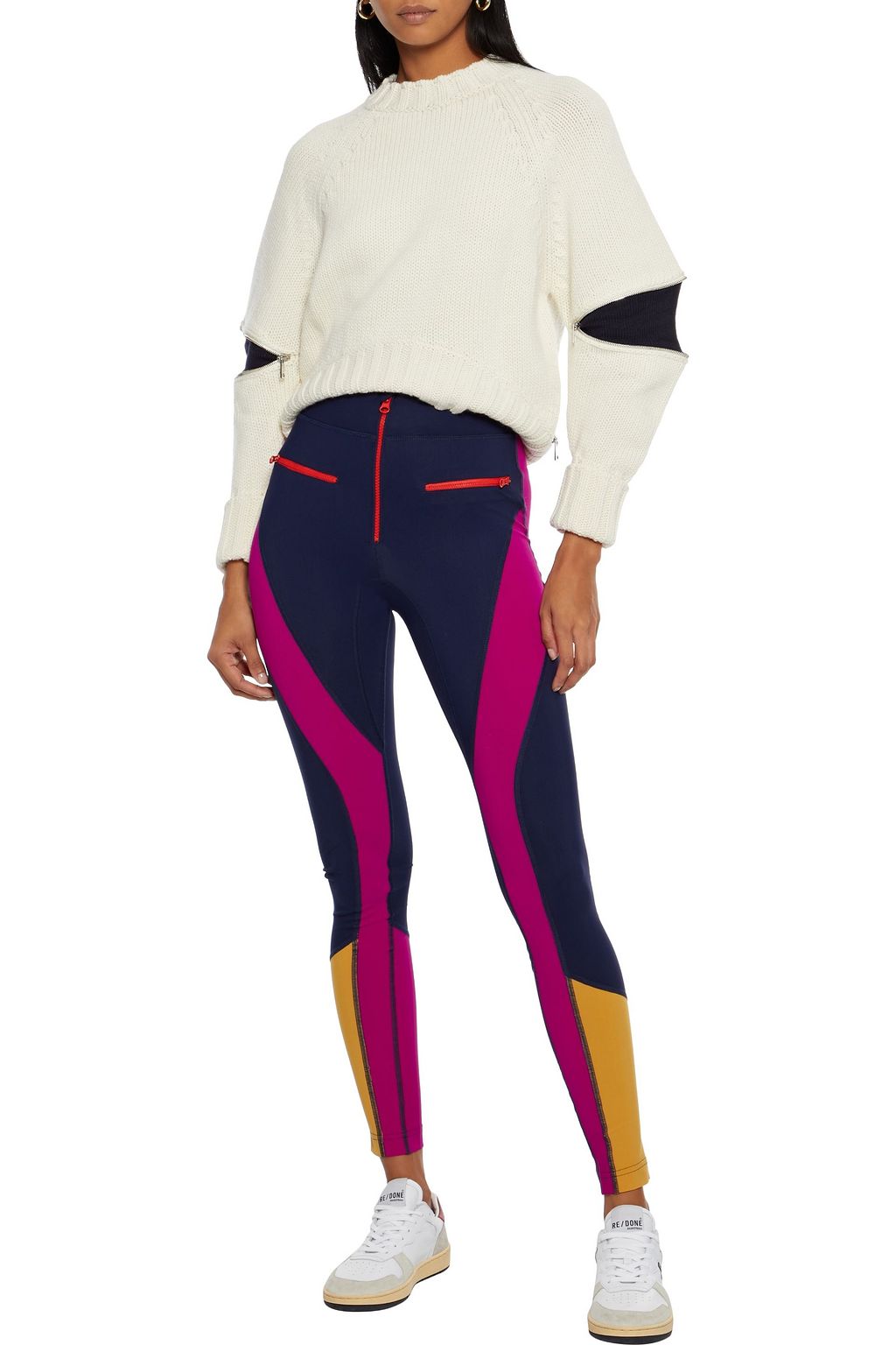ISABEL MARANT Tilda color-block stretch-jersey leggings