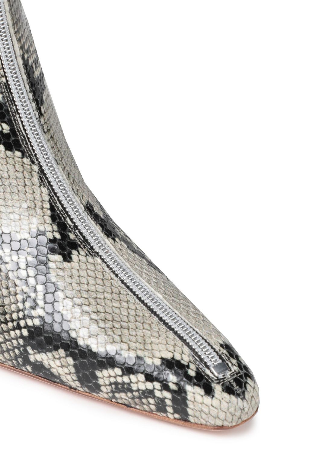 ROSETTA GETTY Snake-effect leather ankle boots