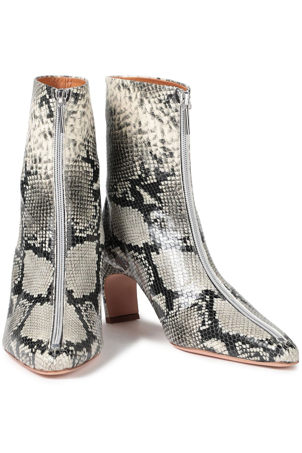 ROSETTA GETTY Snake-effect leather ankle boots