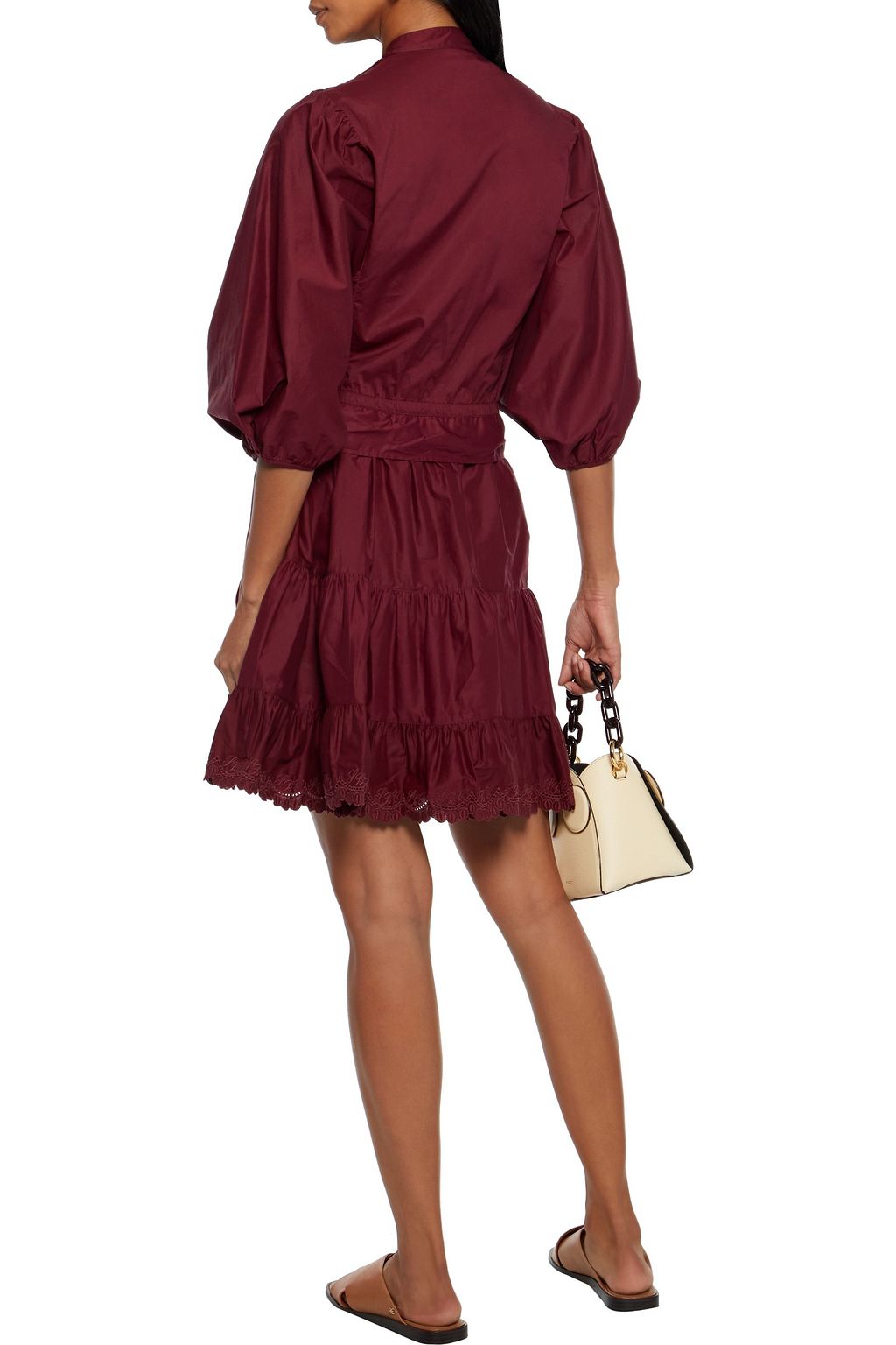 SEE BY CHLOÉ Tiered broderie anglaise cotton mini dress