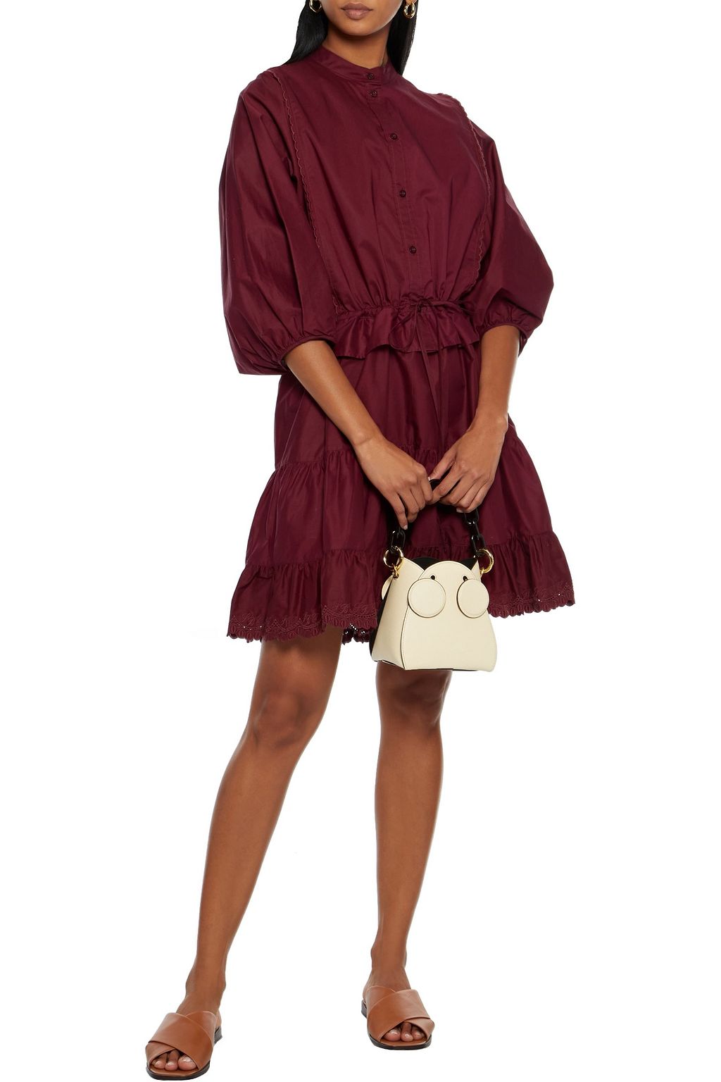 SEE BY CHLOÉ Tiered broderie anglaise cotton mini dress