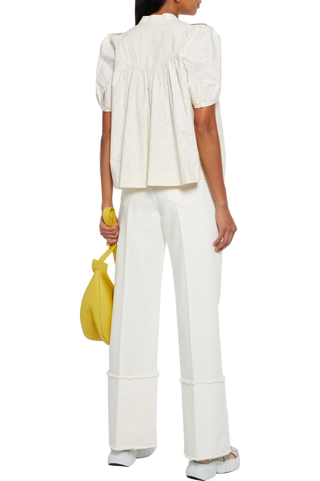 SEE BY CHLOÉ Geraffte Bluse aus Baumwollpopeline mit floralem Print