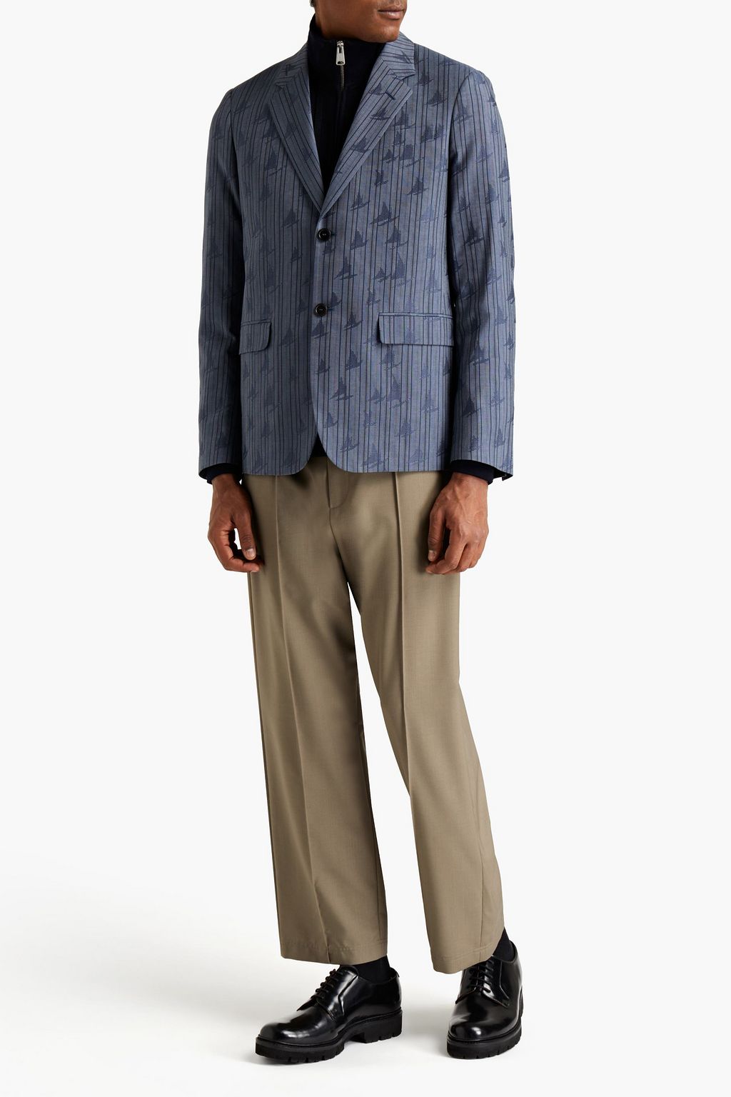 MARNI Cotton and wool-blend jacquard blazer