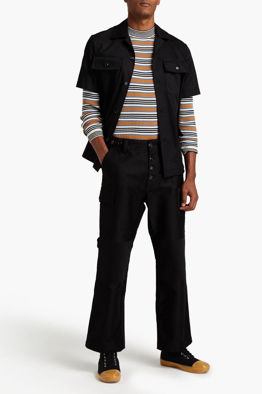 MARNI Straight-leg paneled cotton pants