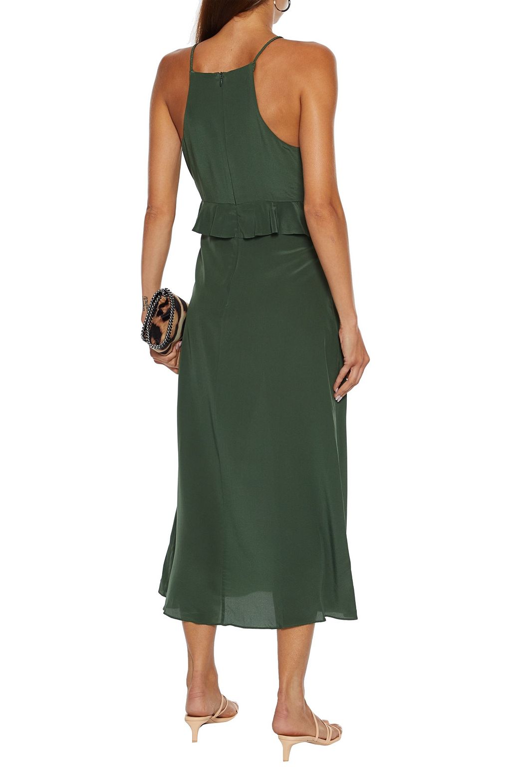 ZIMMERMANN Gathered polka-dot silk crepe de chine midi dress