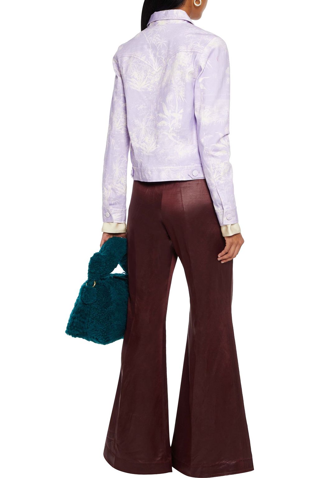 ADAM LIPPES Cropped printed denim jacket