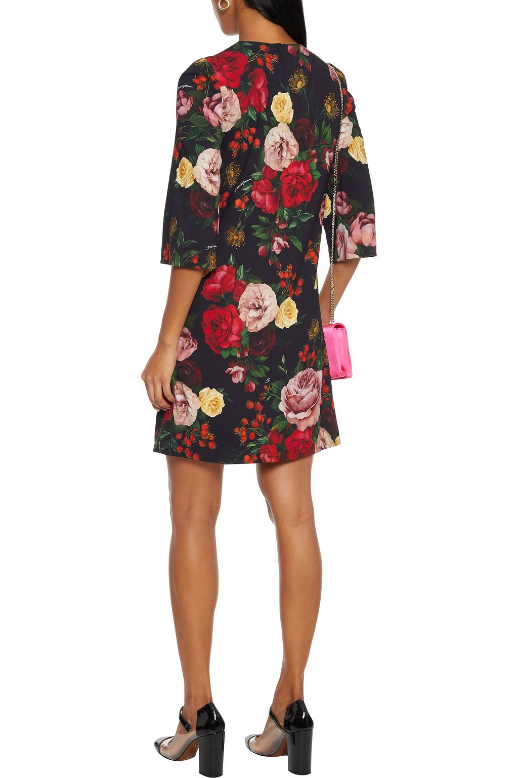 DOLCE&GABBANA Floral-print stretch-crepe mini dress