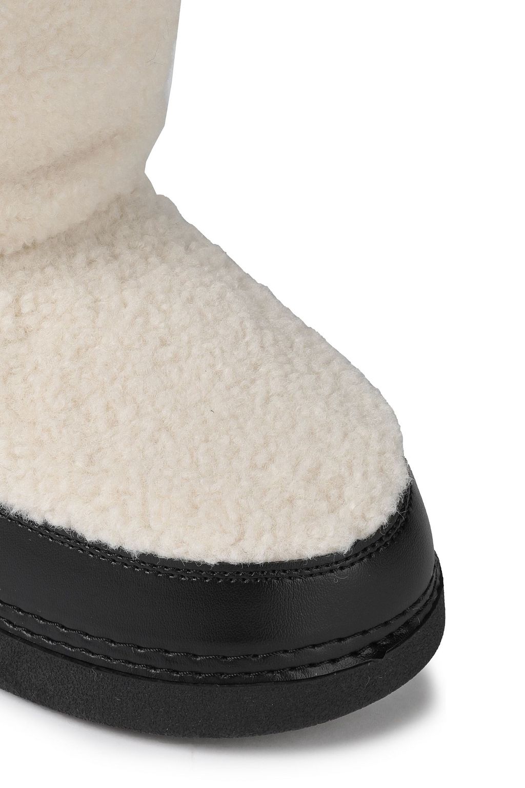 LOVE MOSCHINO Appliquéd faux shearling snow boots