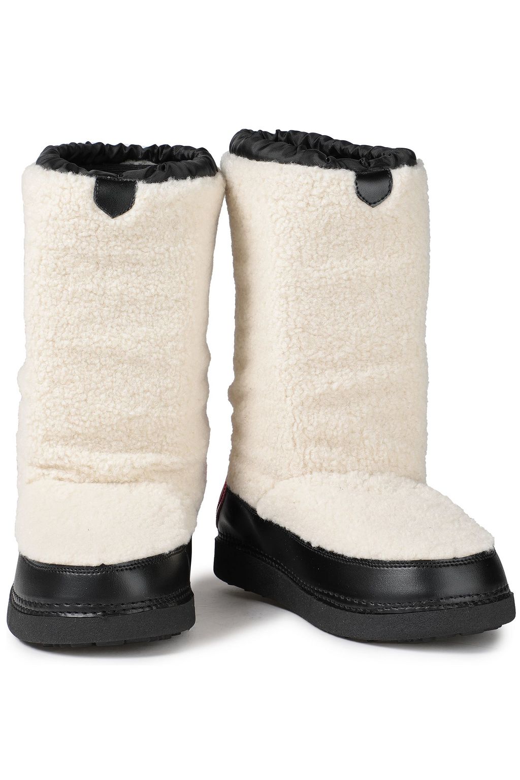 LOVE MOSCHINO Appliquéd faux shearling snow boots