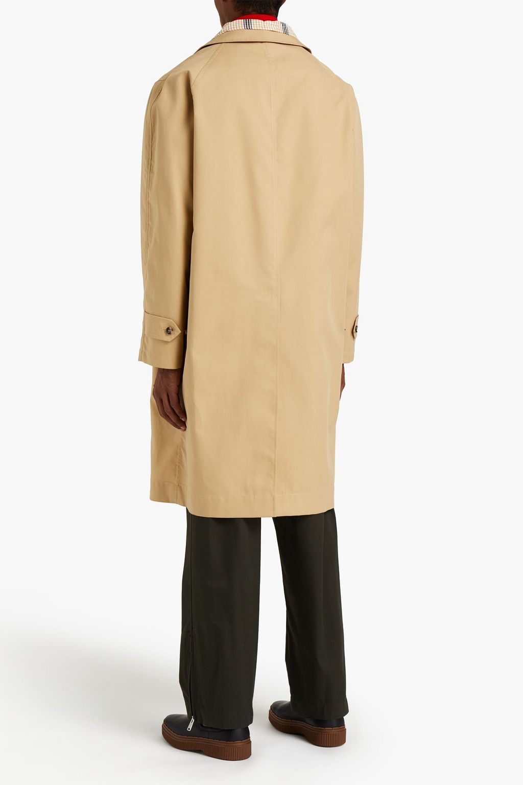 MARNI Layered checked jacquard and cotton-blend trench coat