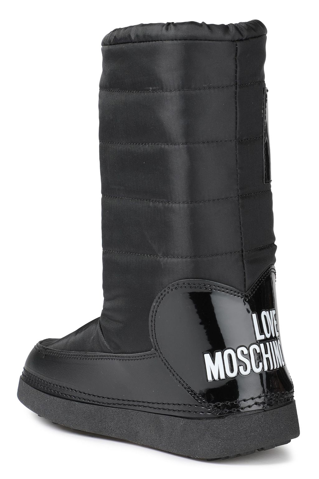 LOVE MOSCHINO Appliquéd quilted shell snow boots