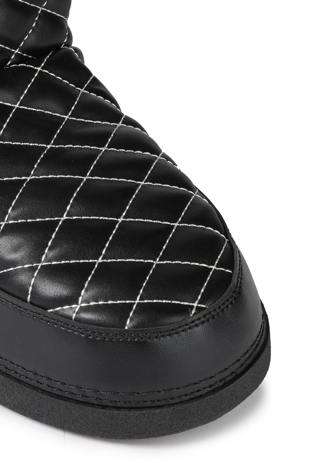 LOVE MOSCHINO Appliquéd quilted faux leather snow boots