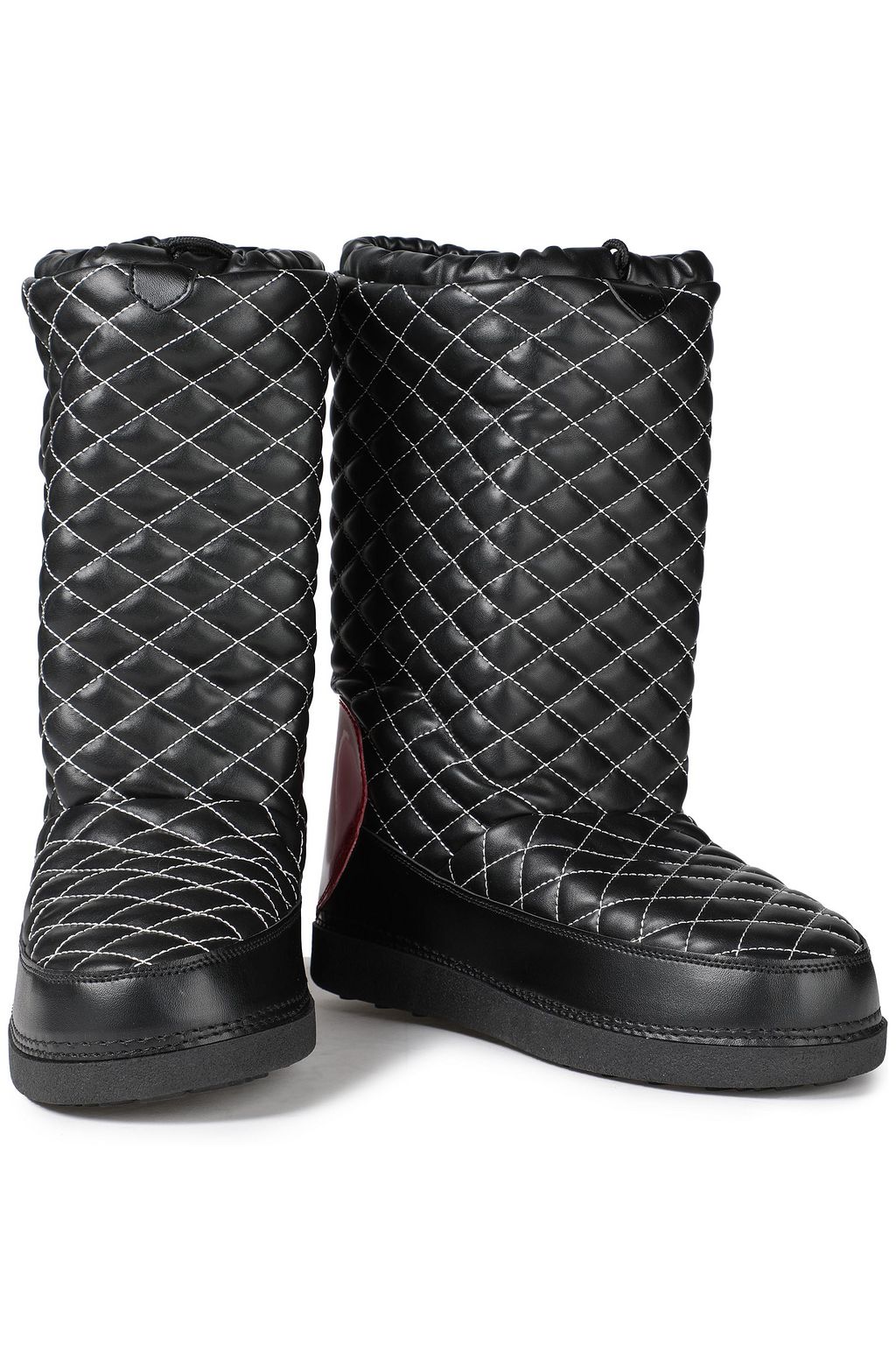 LOVE MOSCHINO Appliquéd quilted faux leather snow boots