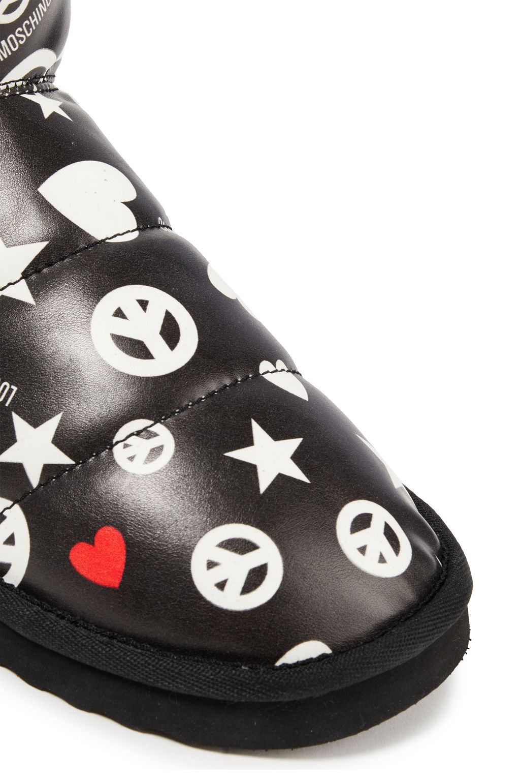 LOVE MOSCHINO Printed quilted faux leather snow boots
