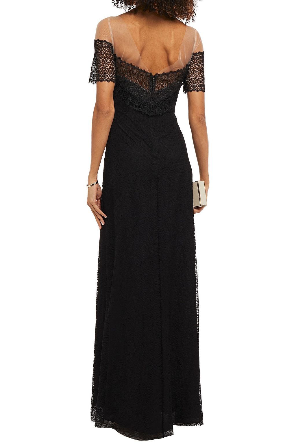 AMANDA WAKELEY 메쉬 패널 코드 레이스 맥시 드레스