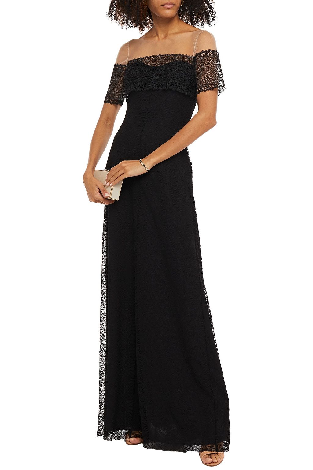 AMANDA WAKELEY 메쉬 패널 코드 레이스 맥시 드레스