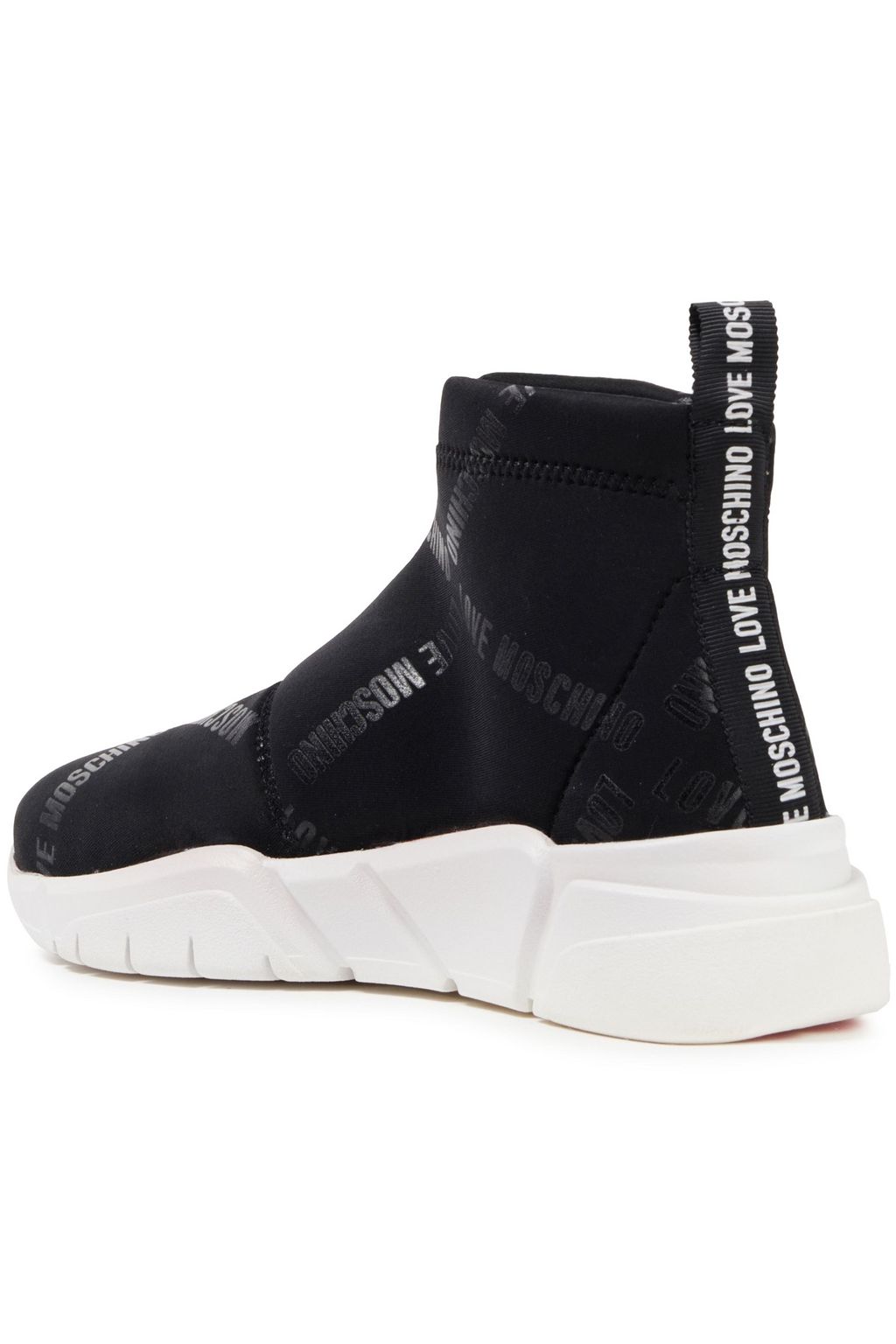 LOVE MOSCHINO Logo-print neoprene high-top sneakers