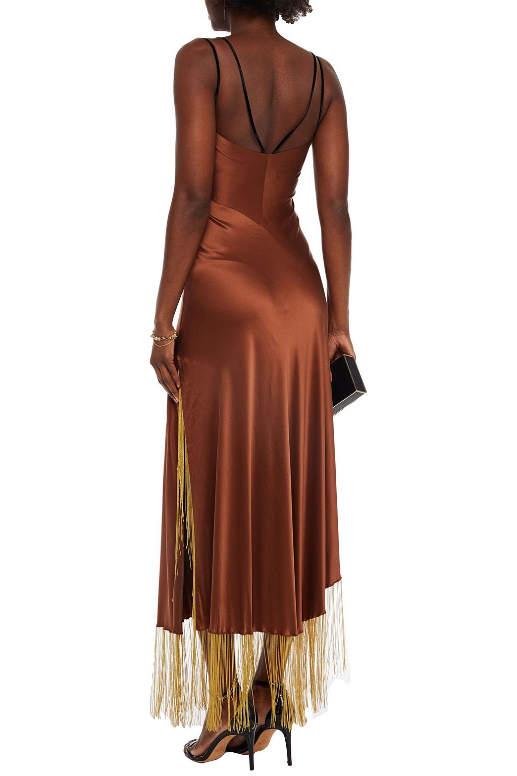 AMANDA WAKELEY Chain-trimmed washed-silk maxi dress