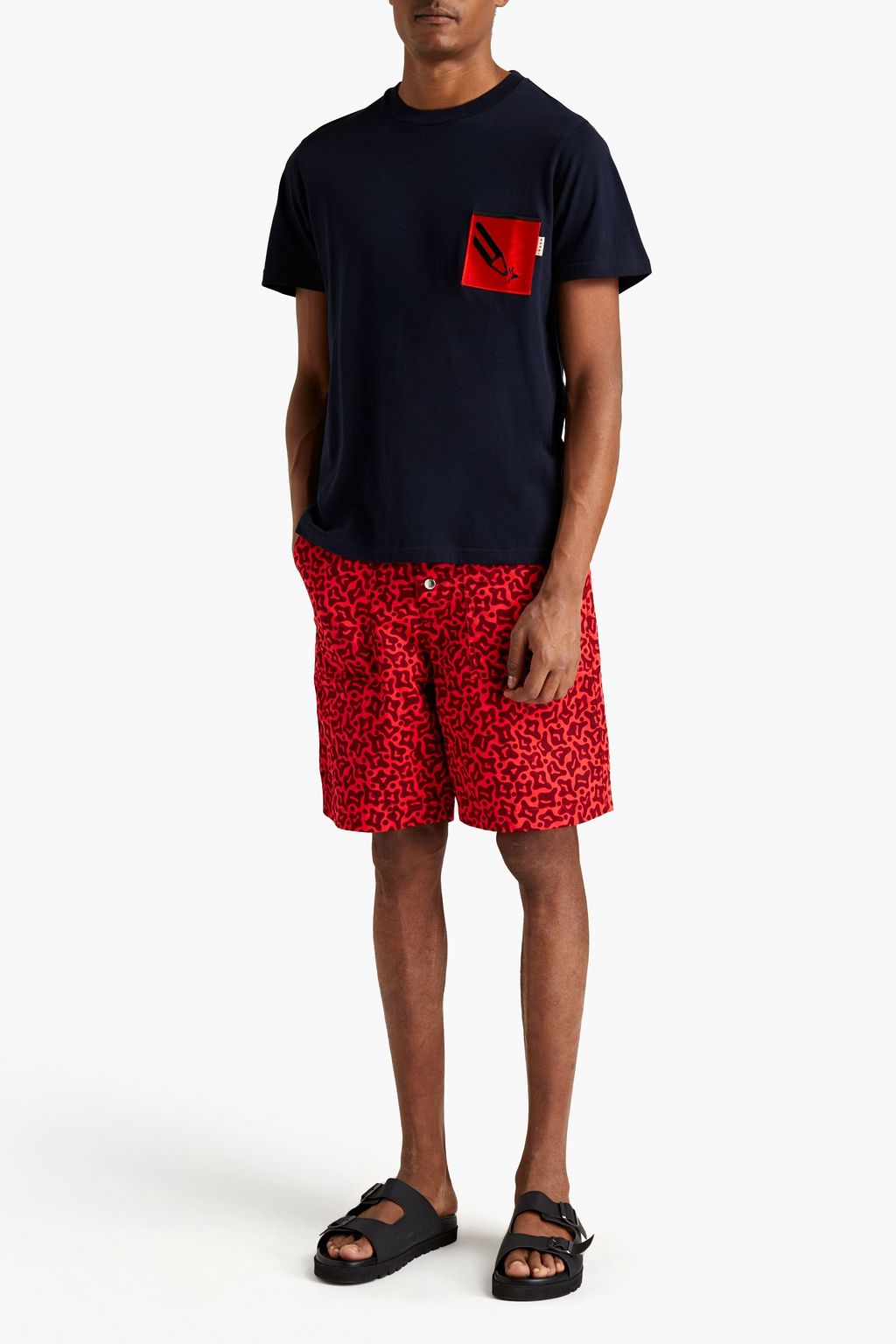 MARNI Appliquéd cotton-jersey T-shirt