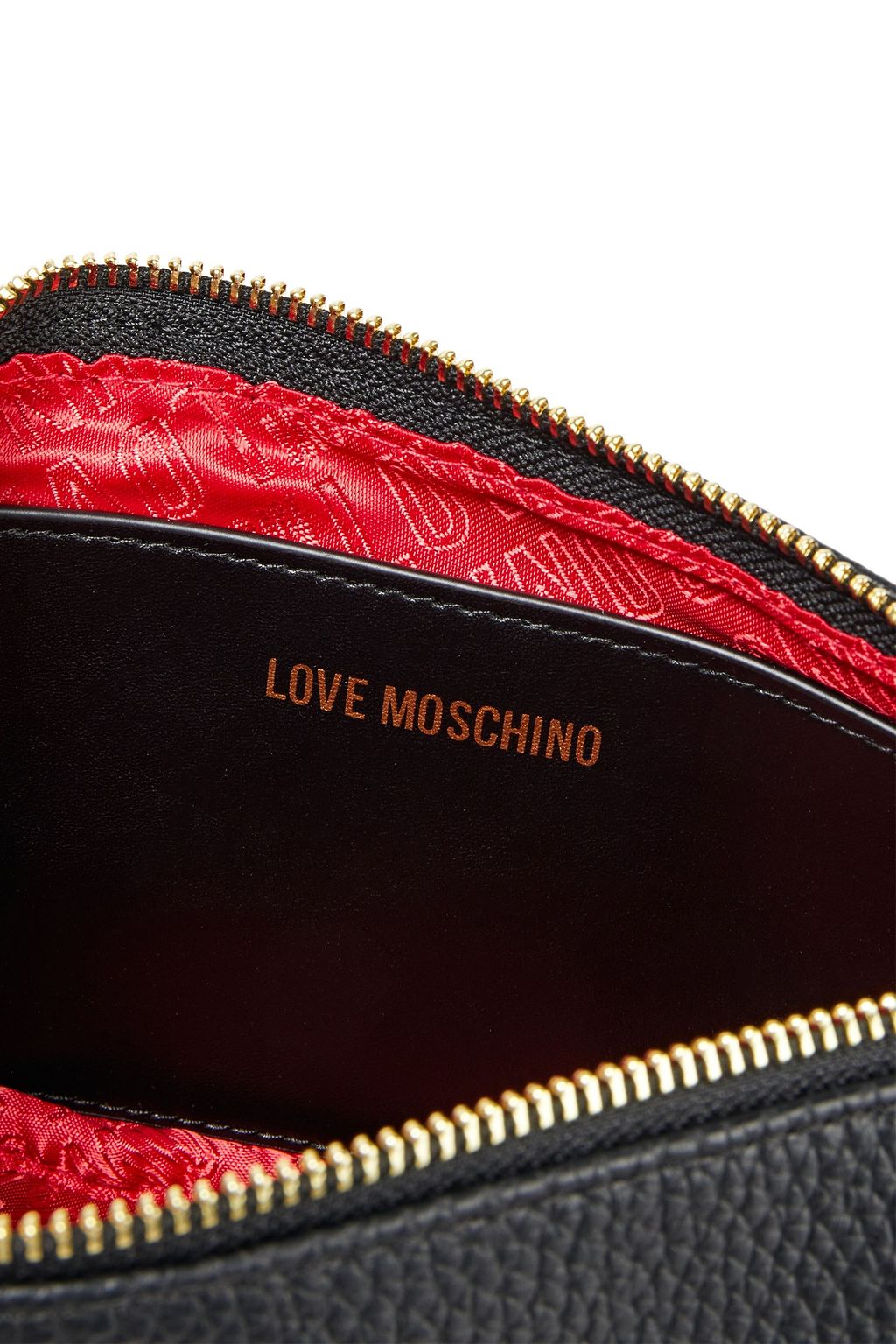 LOVE MOSCHINO Embroidered faux textured-leather belt bag