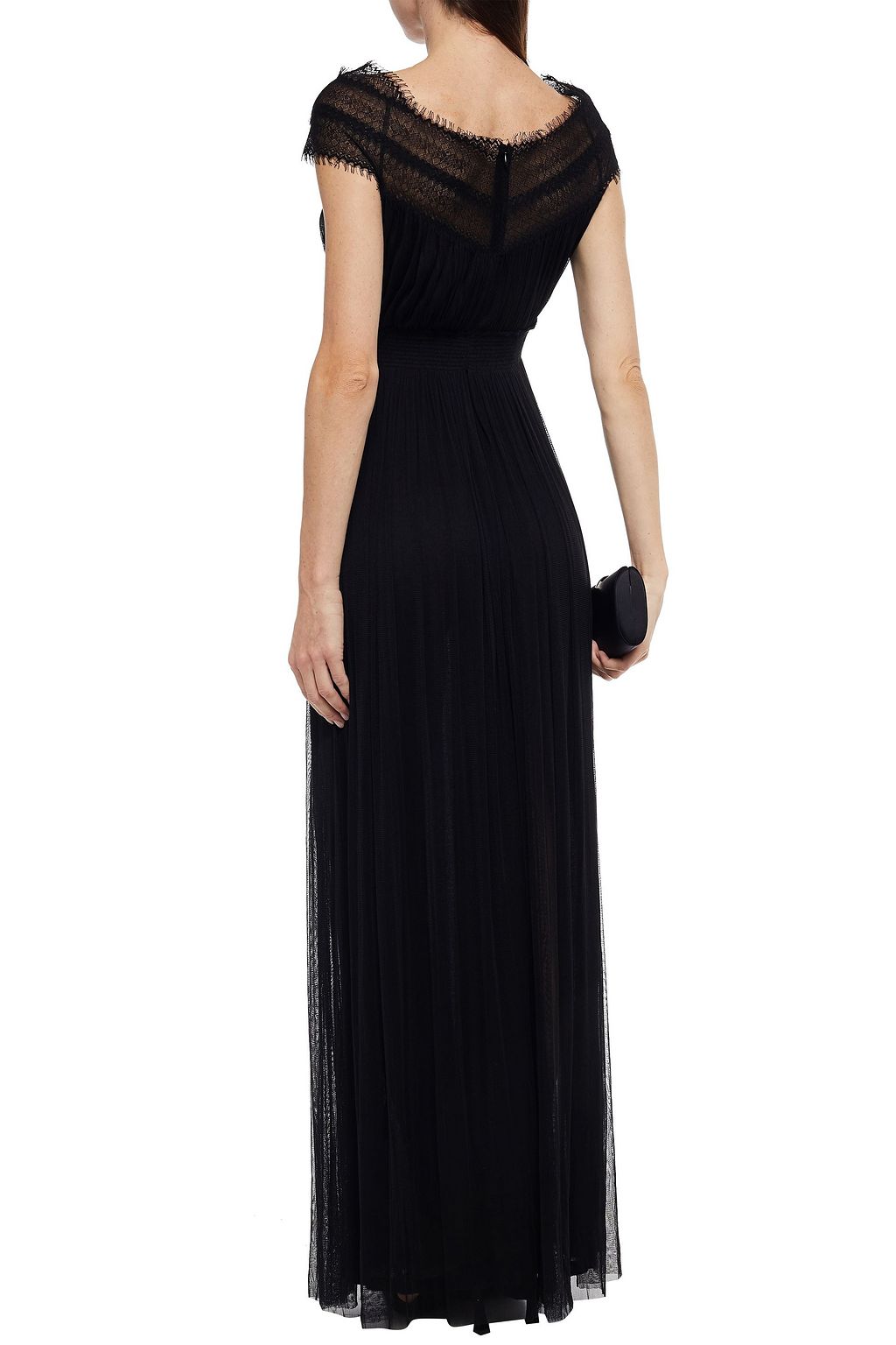 AMANDA WAKELEY Chantilly lace-paneled silk-tulle maxi dress