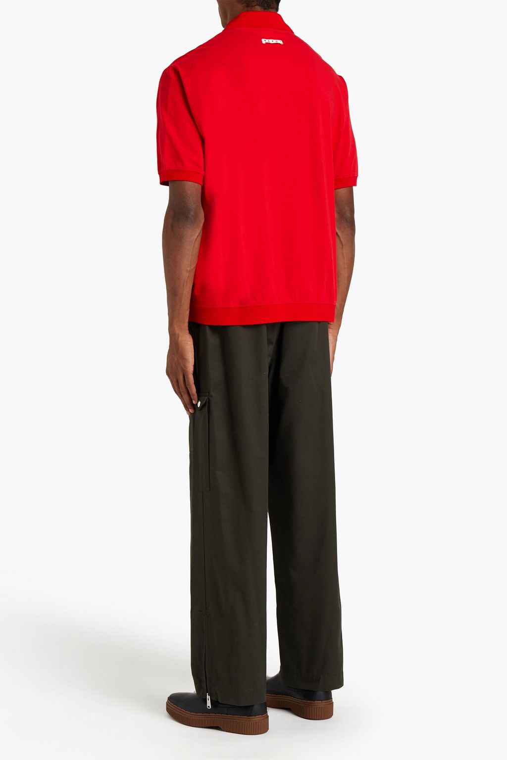 MARNI Embroidered cotton-jersey polo shirt