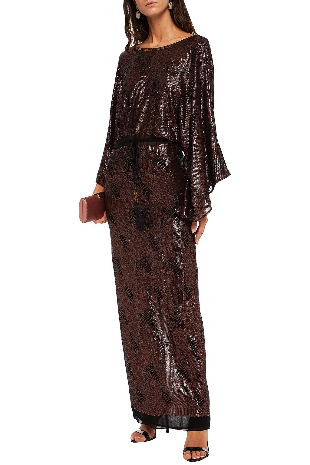 AMANDA WAKELEY Embellished crepe maxi dress