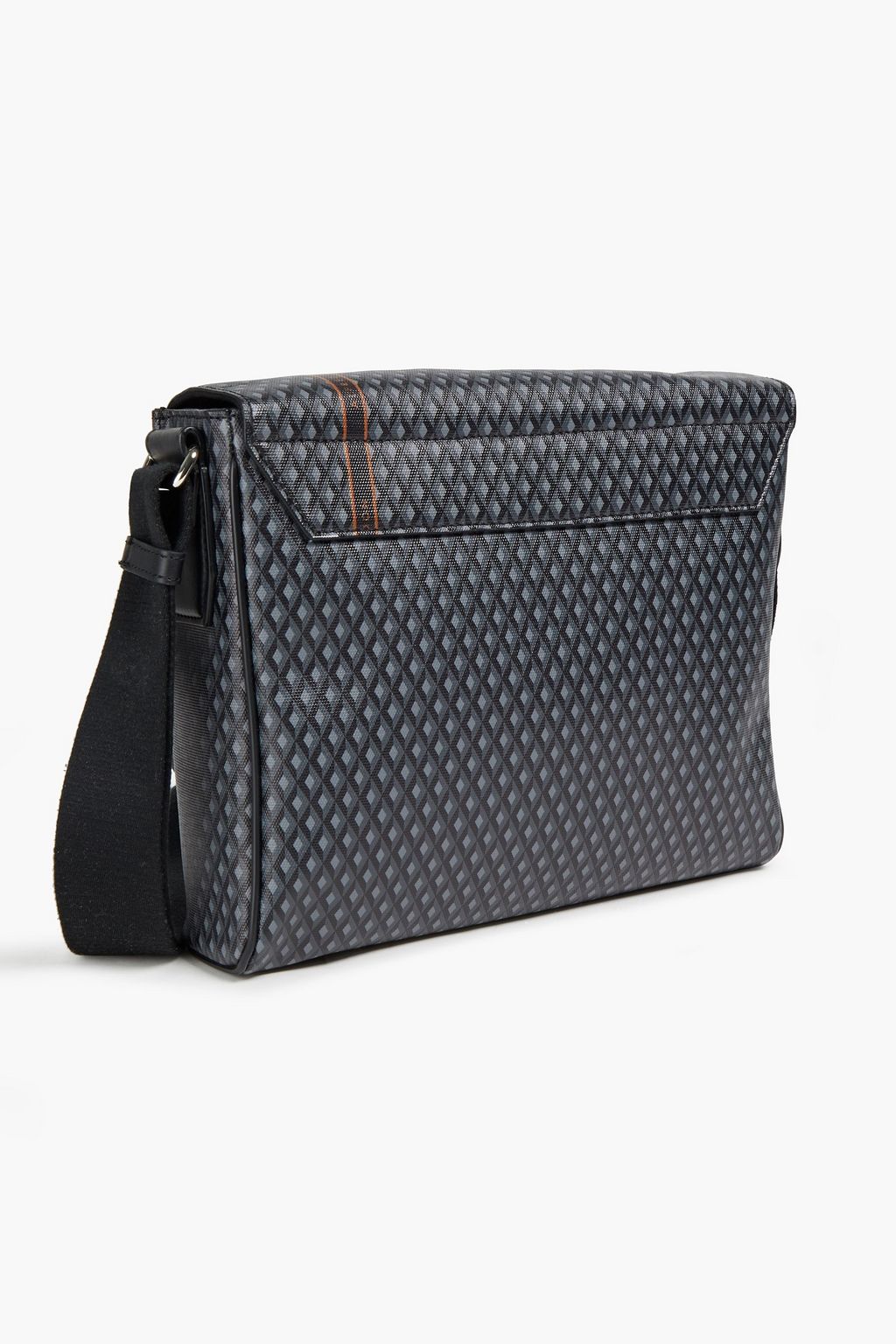 DUNHILL Leather-trimmed printed coated canvas messenger bag