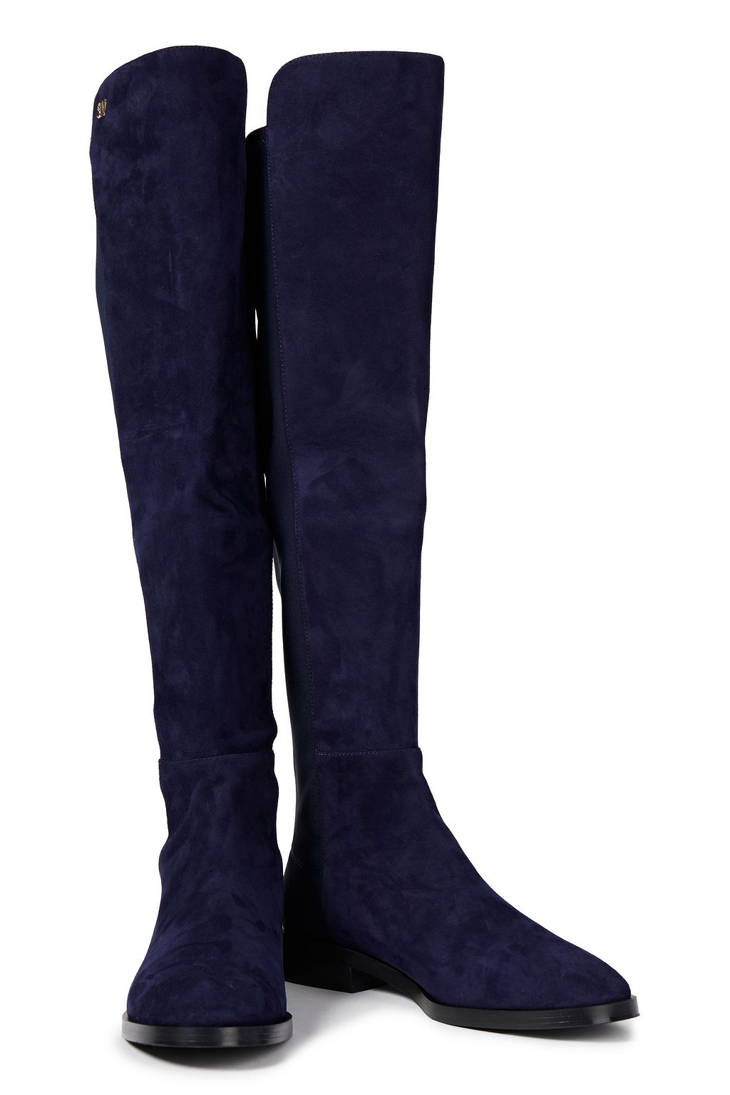 STUART WEITZMAN Keelan kniehohe Stiefel aus Neopren und Veloursleder