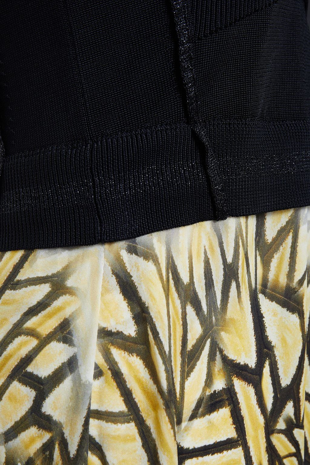 AMANDA WAKELEY Paneled stretch-knit and printed silk crepe de chine maxi dress