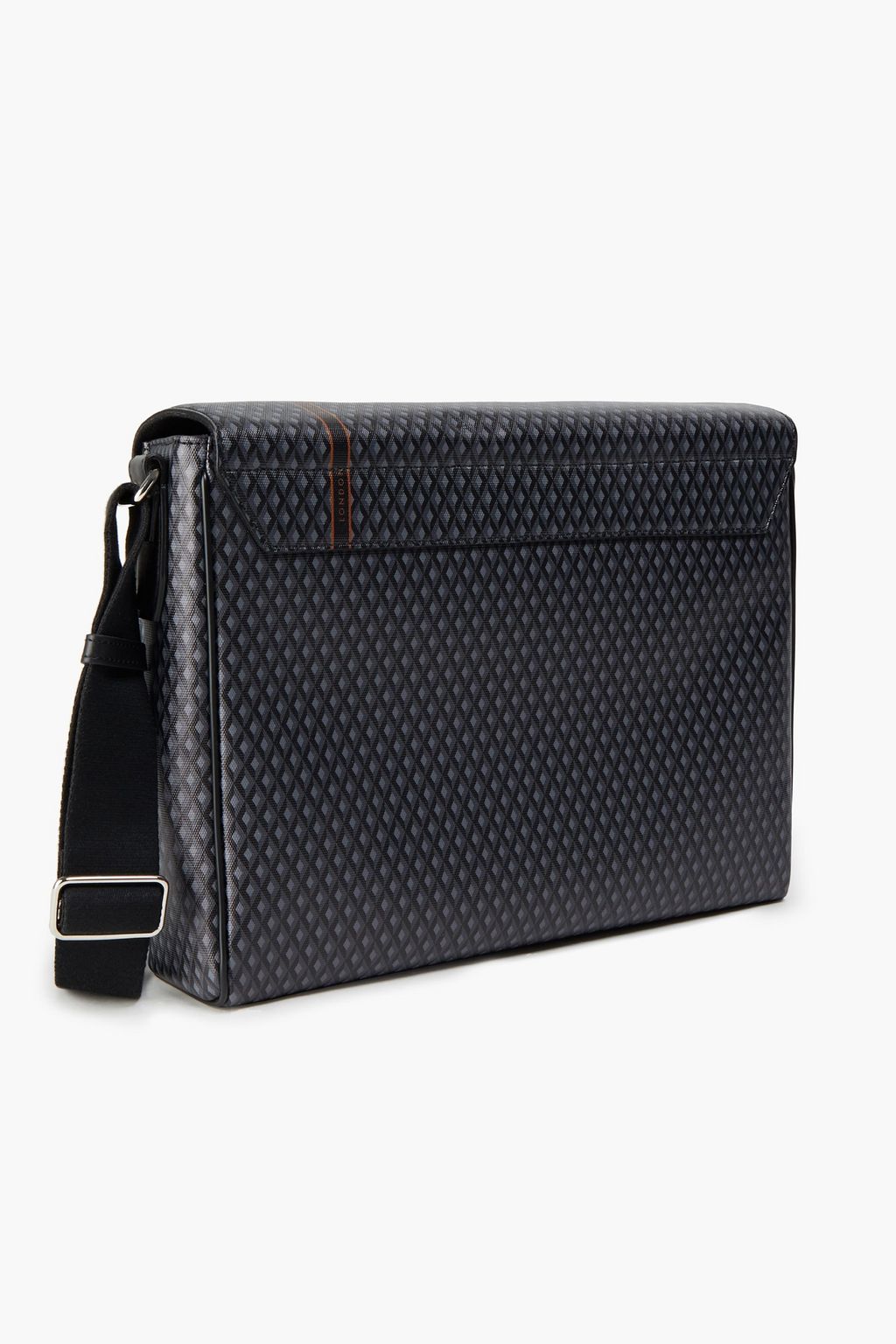 DUNHILL Leather-trimmed printed coated canvas messenger bag