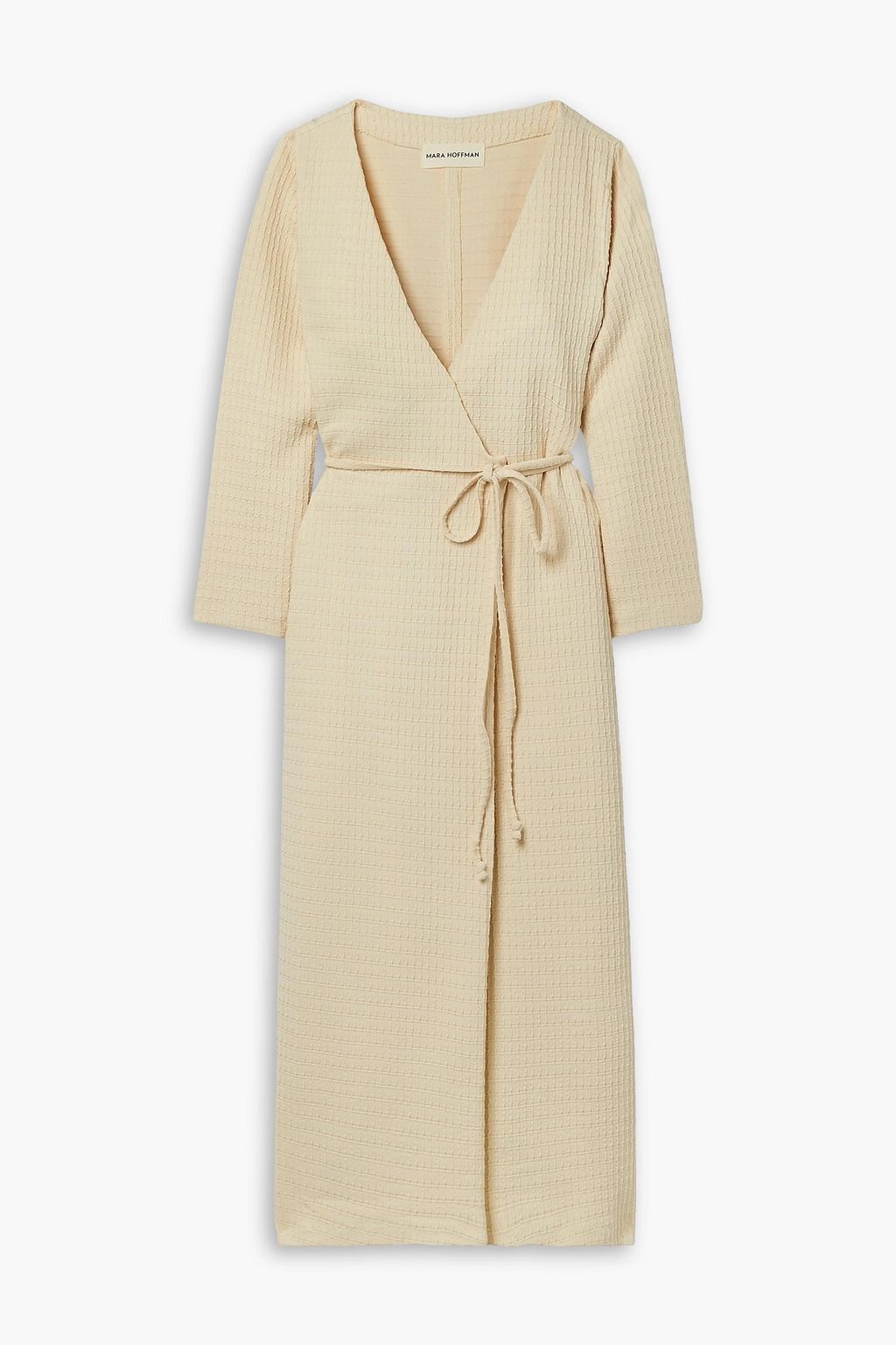 MARA HOFFMAN Tiffany textured cotton-blend midi wrap dress | THE OUTNET