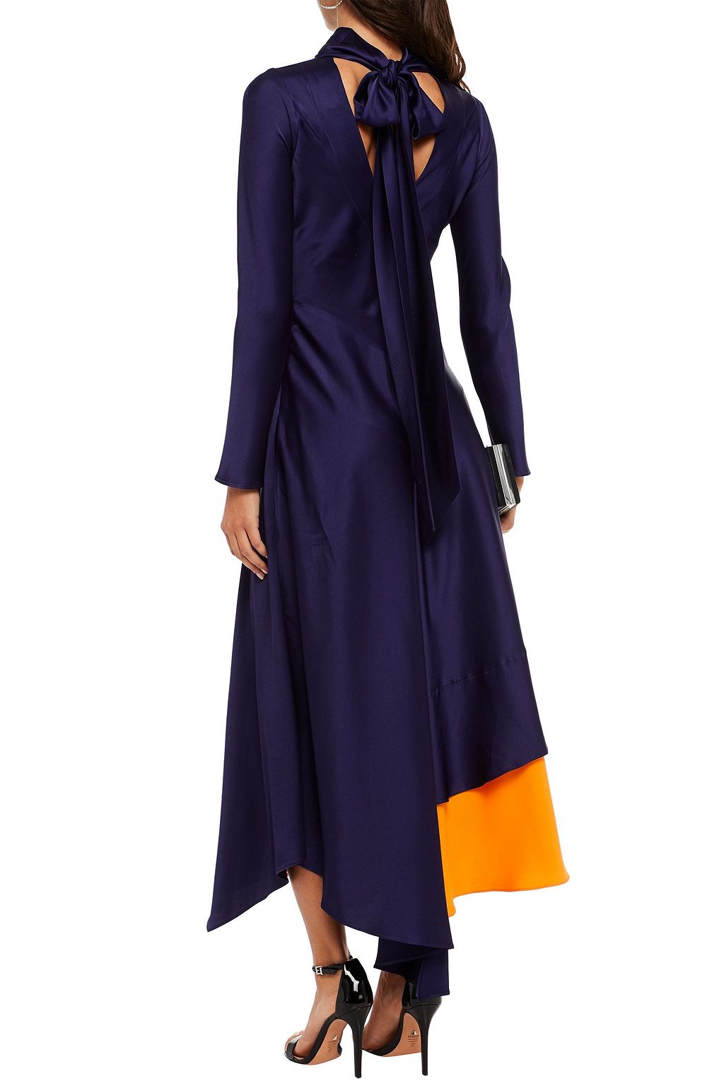 AMANDA WAKELEY Tiered two-tone satin maxi dress