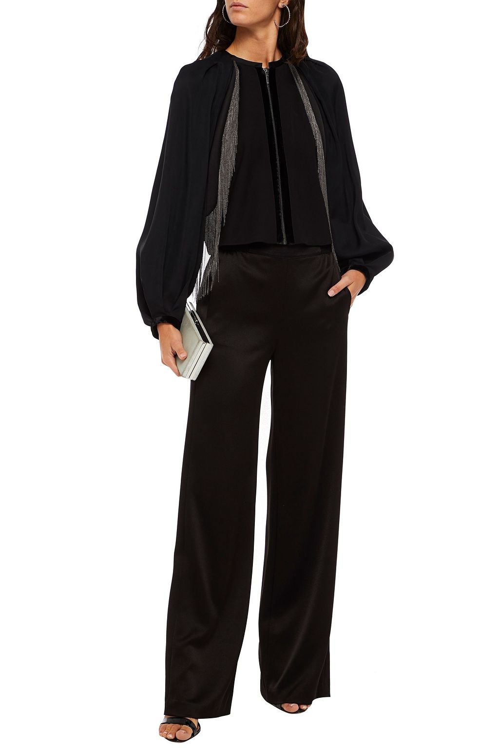 AMANDA WAKELEY Chain-trimmed cady bomber jacket