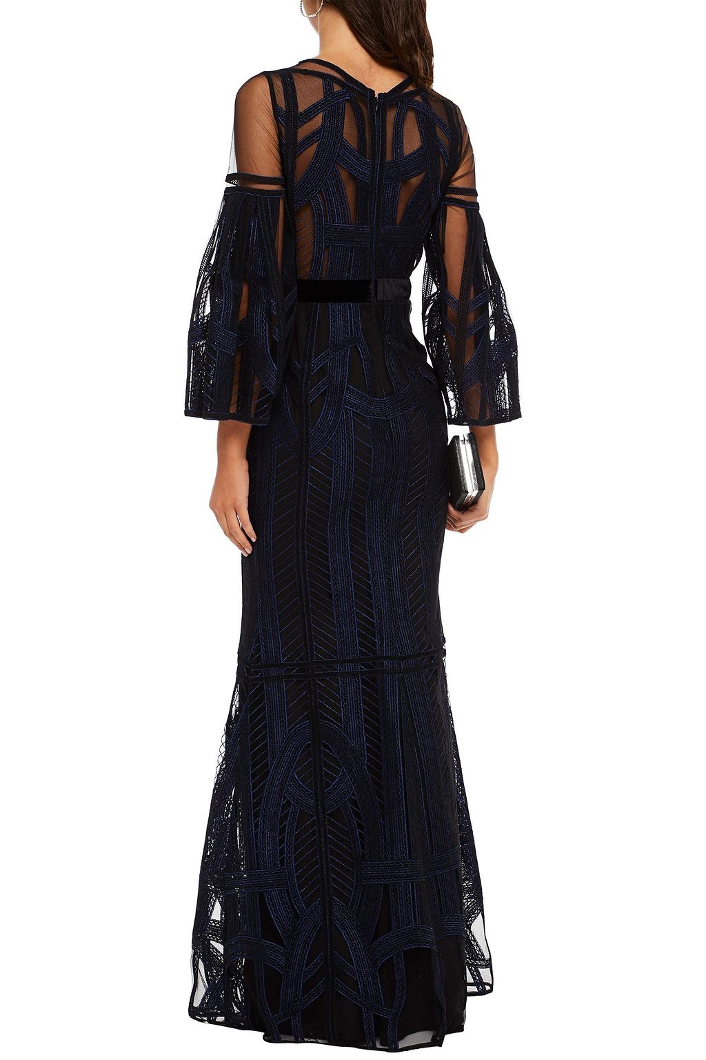 AMANDA WAKELEY Metallic embroidered tulle gown