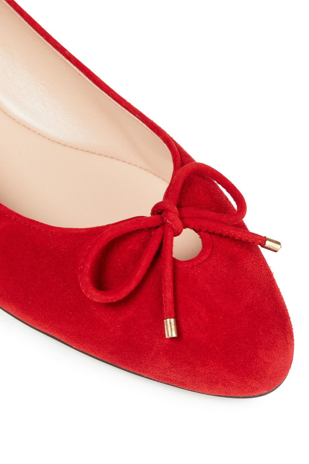 STUART WEITZMAN Gabby bow-detailed suede ballet flats