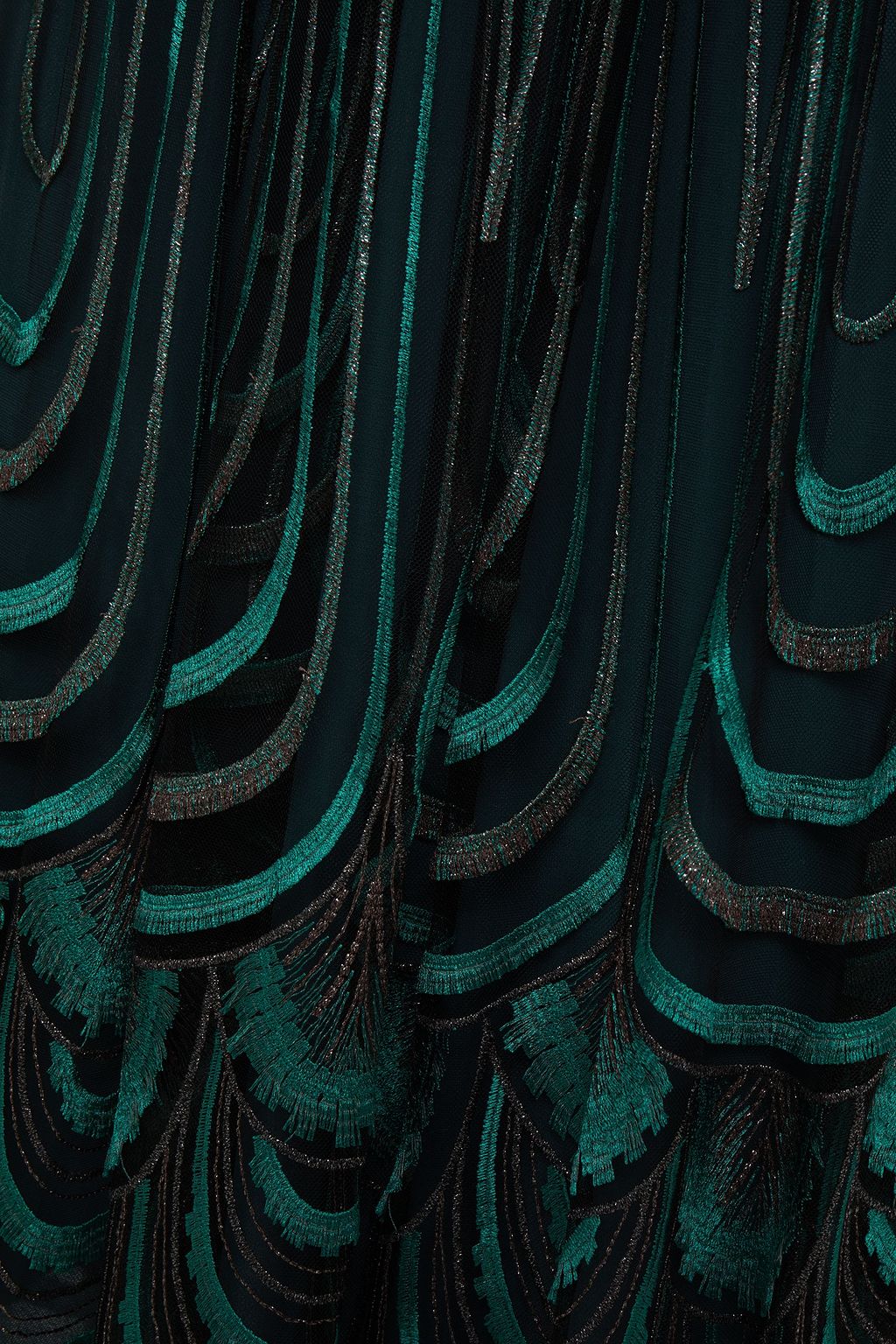 AMANDA WAKELEY Frayed metallic embroidered tulle maxi skirt