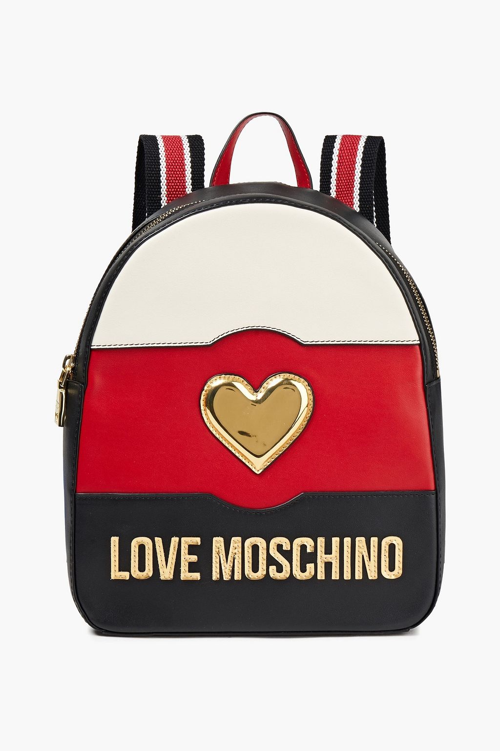 color-block leather backpack 