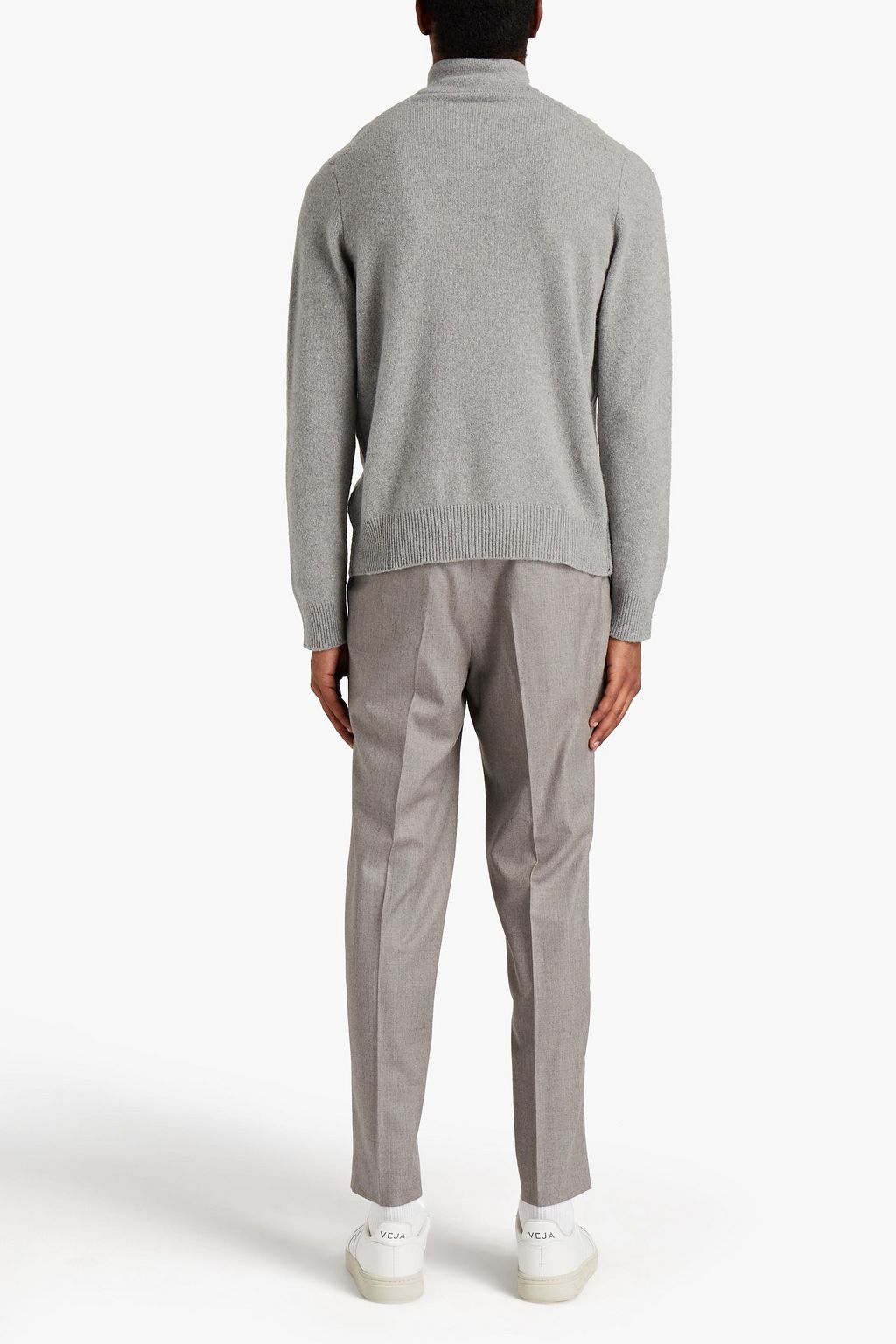 FRAME Mélange cashmere half-zip sweater
