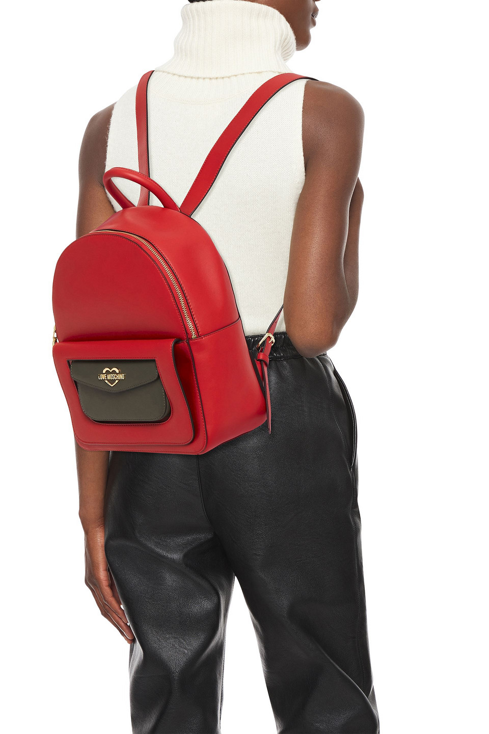 Love Moschino Faux Leather Backpack In Red